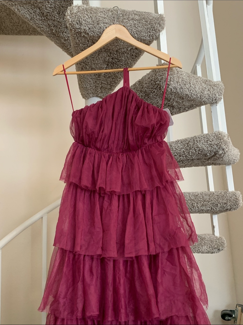 Altar'd State Layered Tulle Dress - Berry Pink NWT